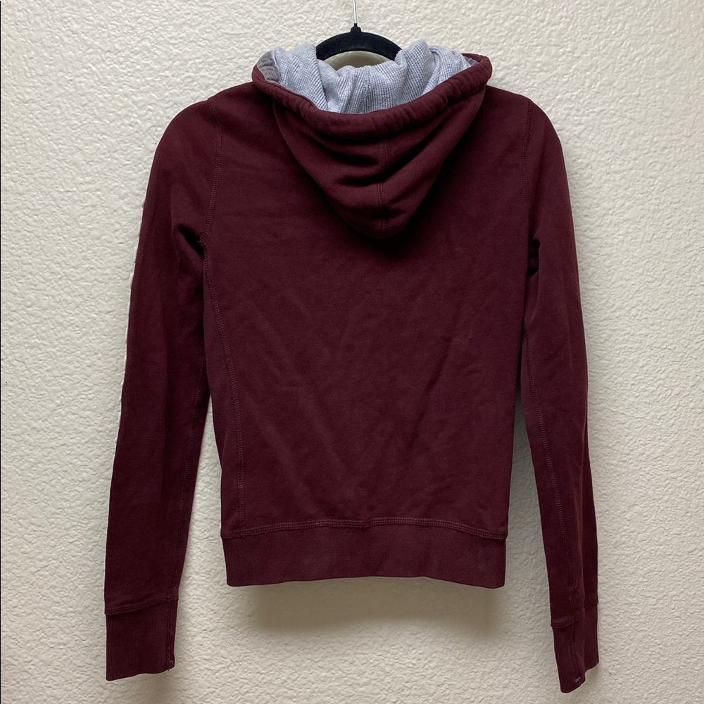 Abercrombie & Fitch Burgundy 'Fitch NY' Full Zip Hoodie - Picture 3 of 7
